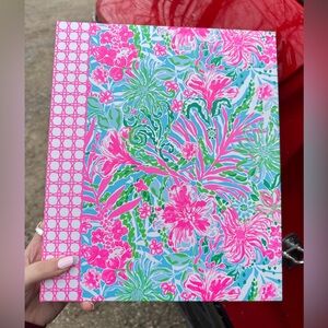 Lilly Pulitzer Pink and Green Floral Binder
